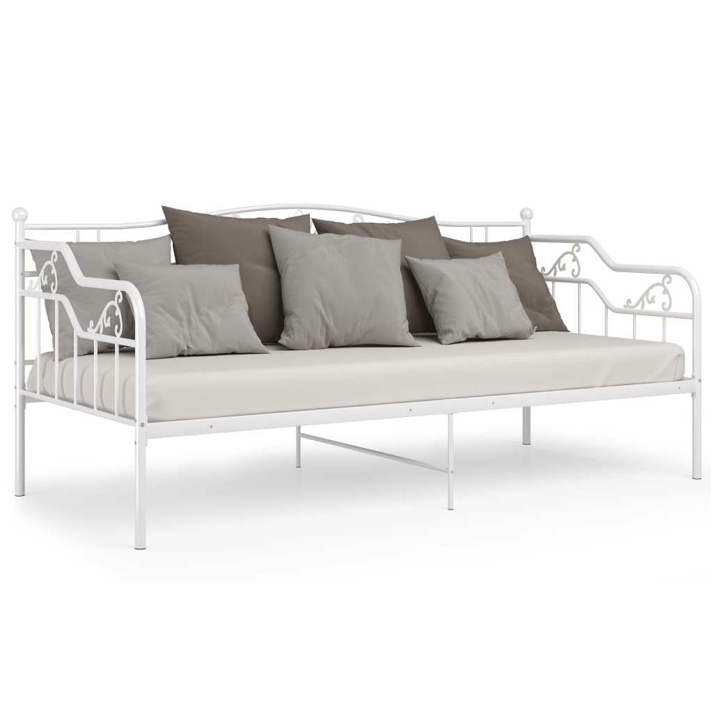 vidaXL Sofa Bed Frame without Mattress White Metal 90x200 cm