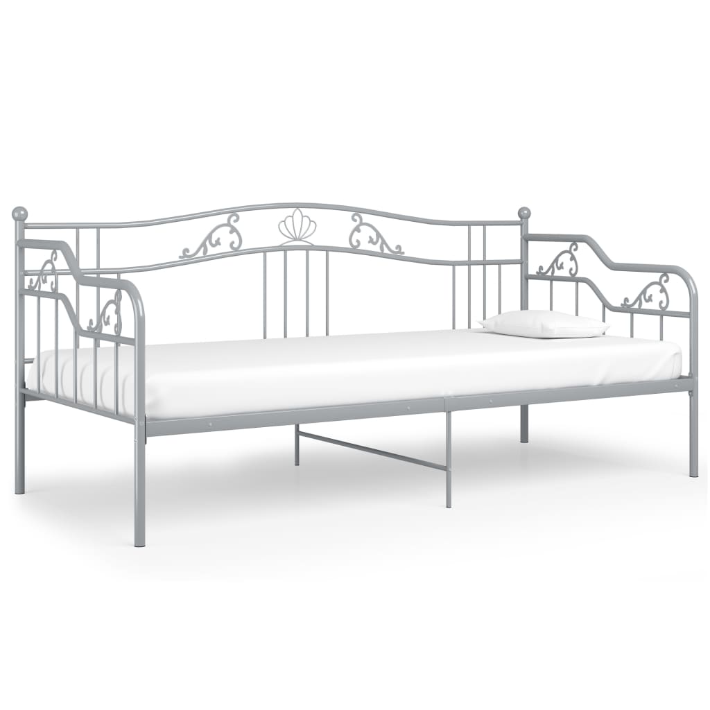 vidaXL Sofa Bed Frame without Mattress Grey Metal 90x200 cm