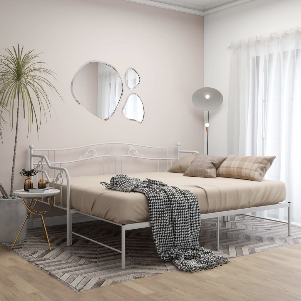 Sofa Bed Frame | White | Powder-coated metal | Single