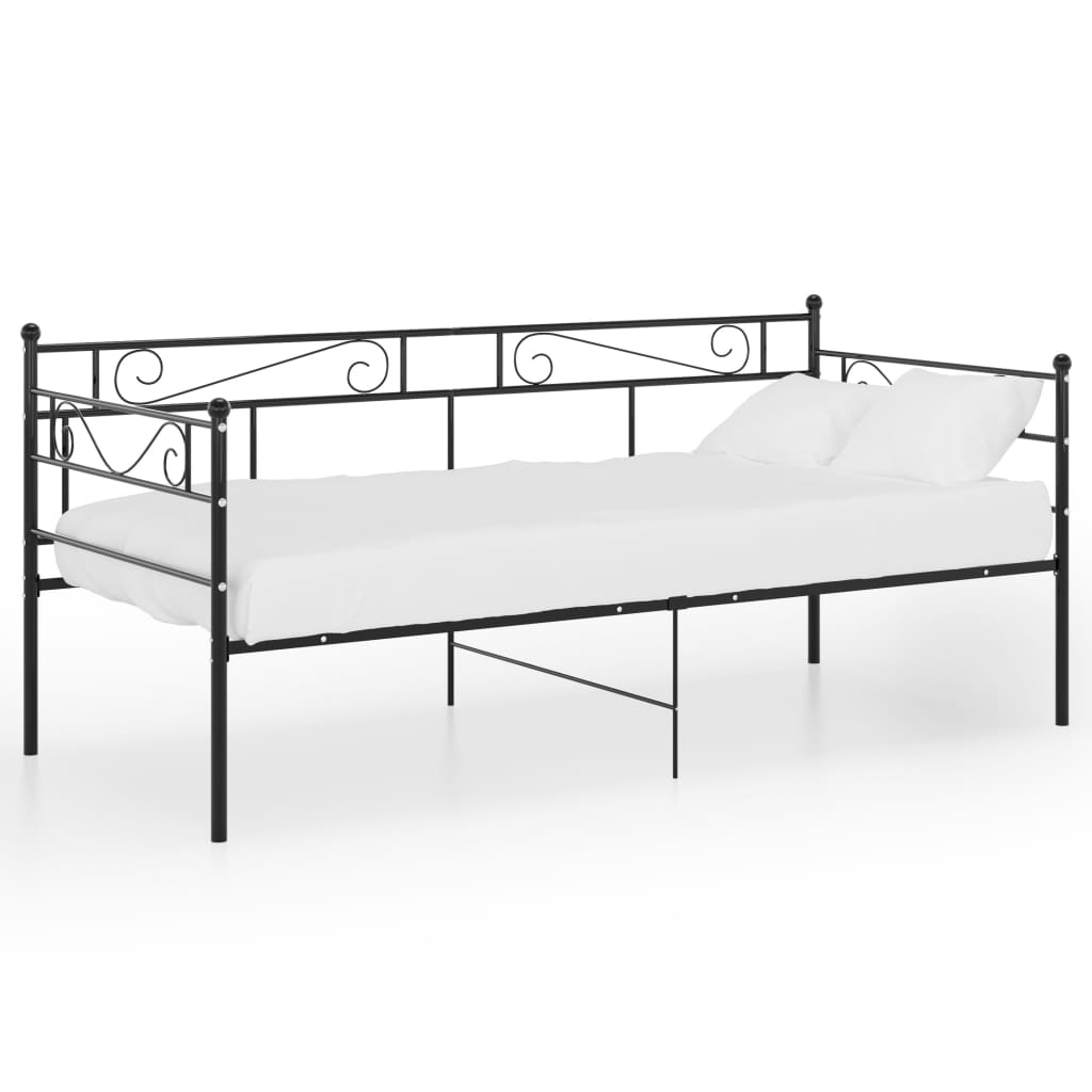 Sofa Bed Frame without Mattress Black Metal 90x200 cm