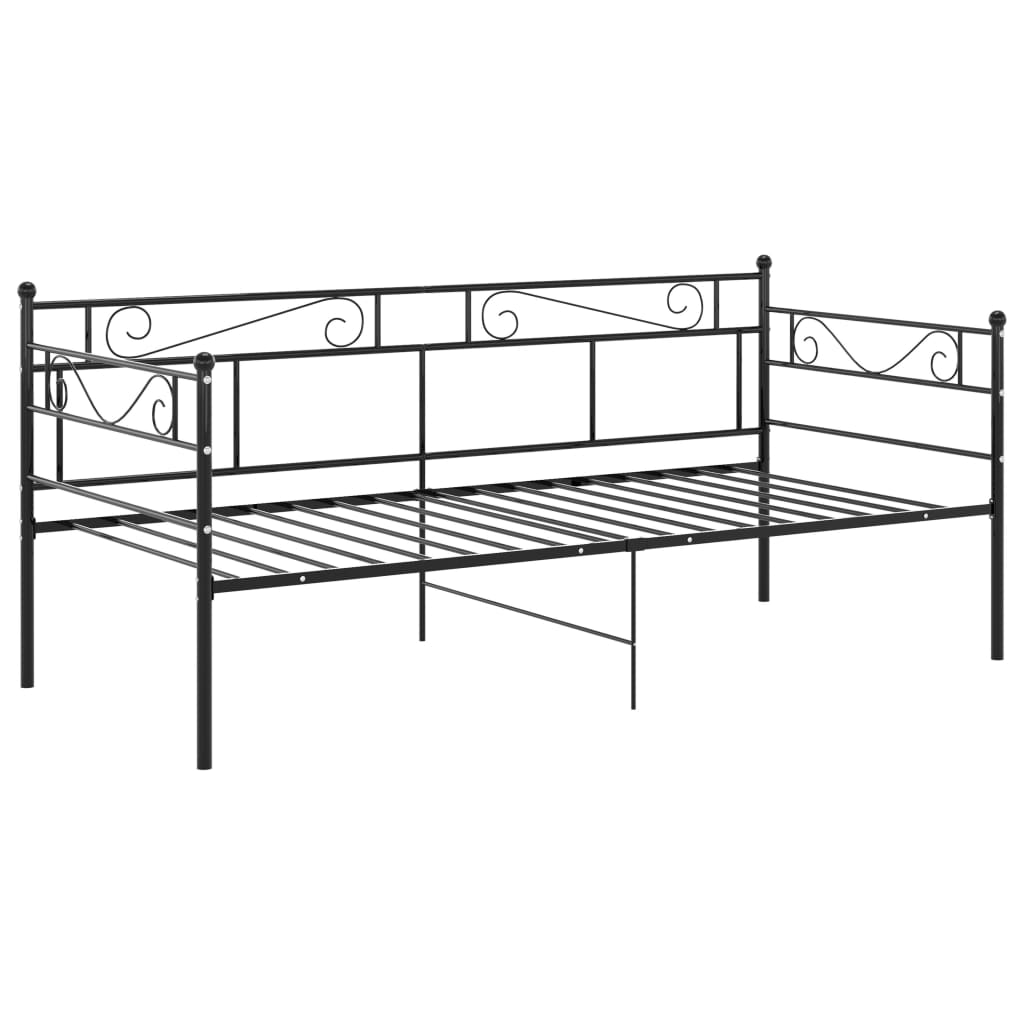 Slaapbank Frame Zwart Metaal 90x200 cm