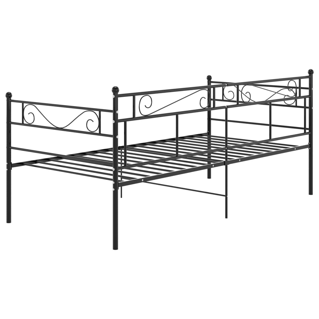 Slaapbank Frame Zwart Metaal 90x200 cm