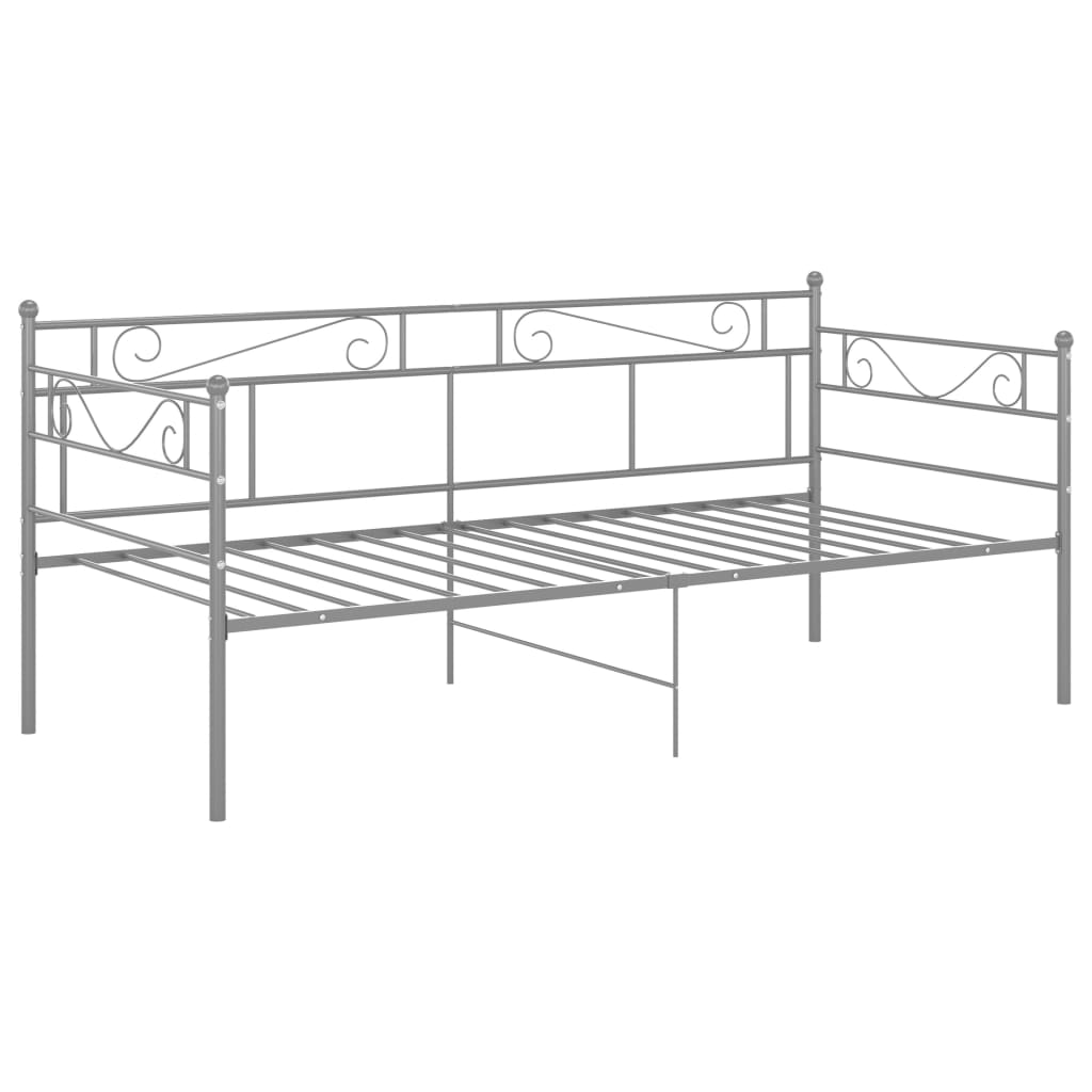 vidaXL Sofa Bed Frame without Mattress Grey Metal 90x200 cm