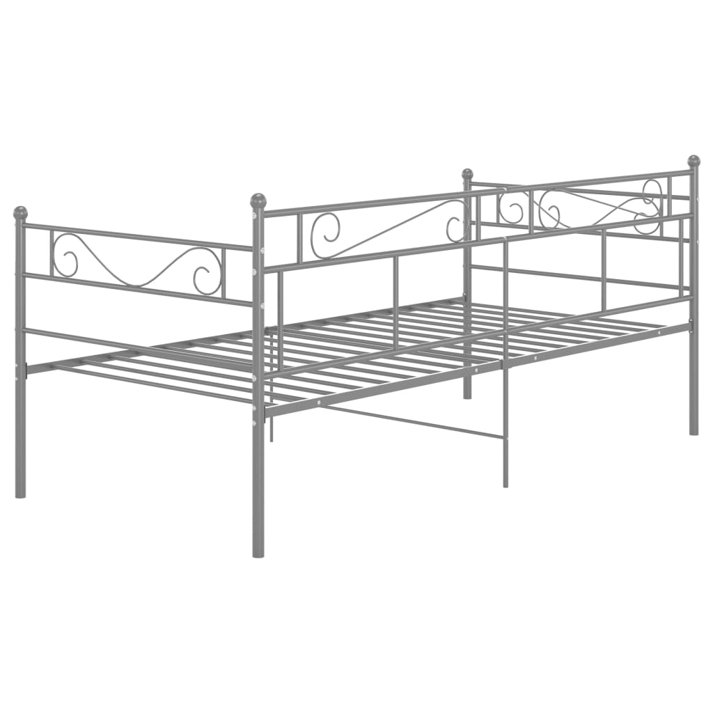 vidaXL Sofa Bed Frame without Mattress Grey Metal 90x200 cm