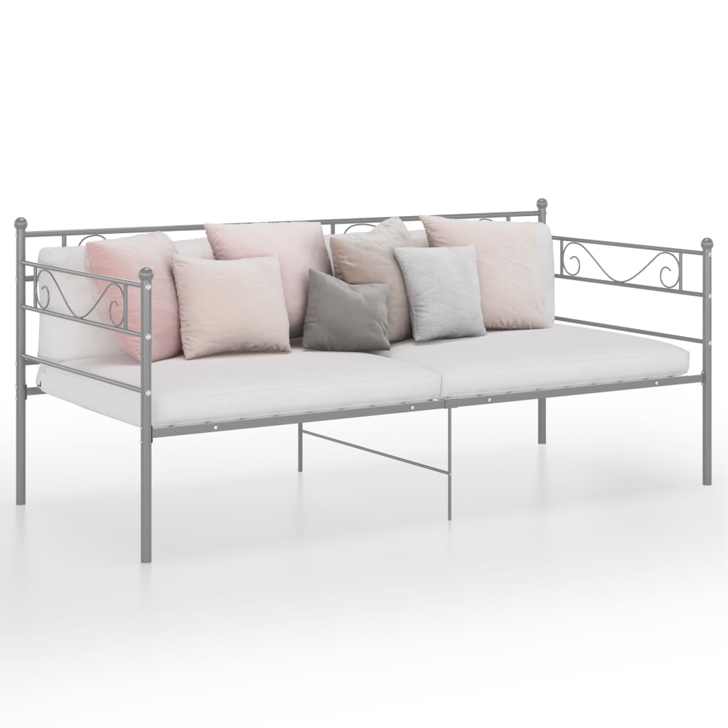 vidaXL Sofa Bed Frame without Mattress Grey Metal 90x200 cm