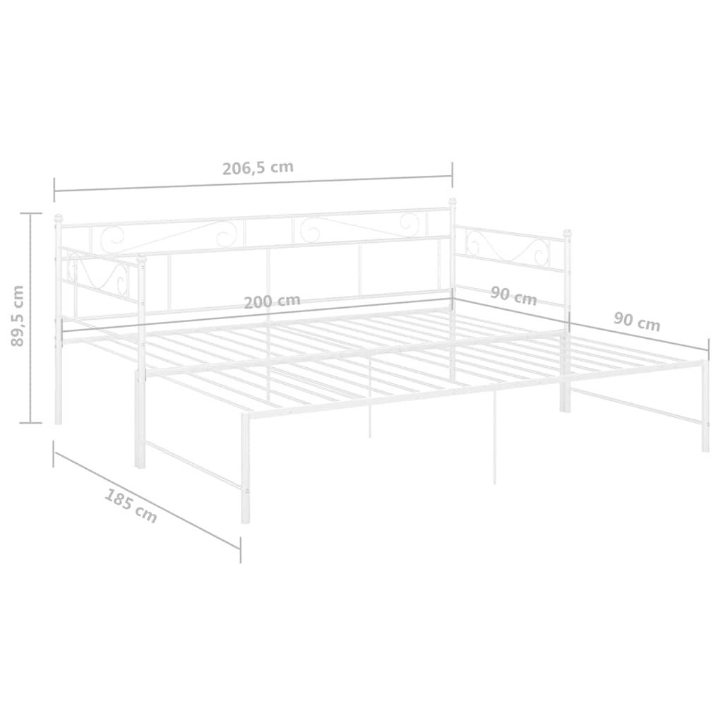 Sofa Bed Frame | White | Powder-coated metal | Standard Single