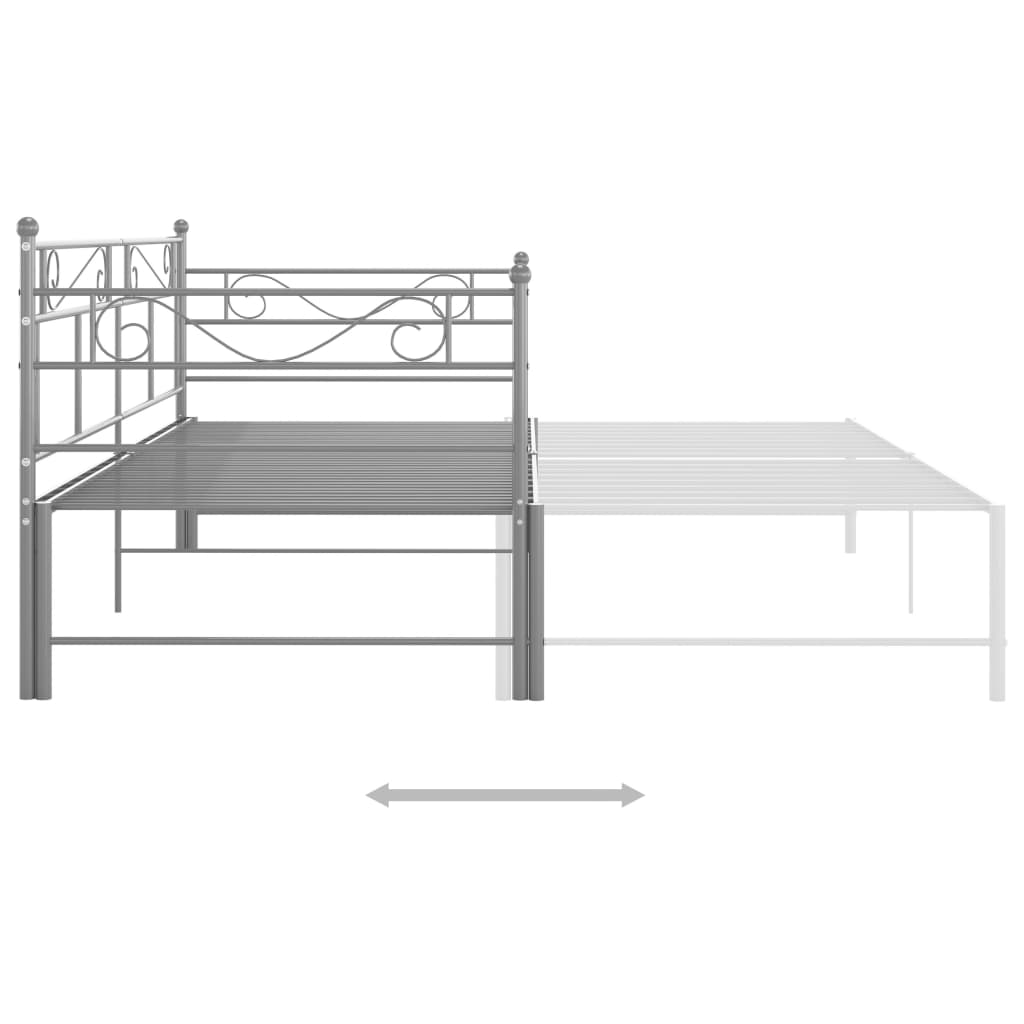 vidaXL Pull-out Sofa Bed Frame without Mattress Grey Metal 90x200 cm