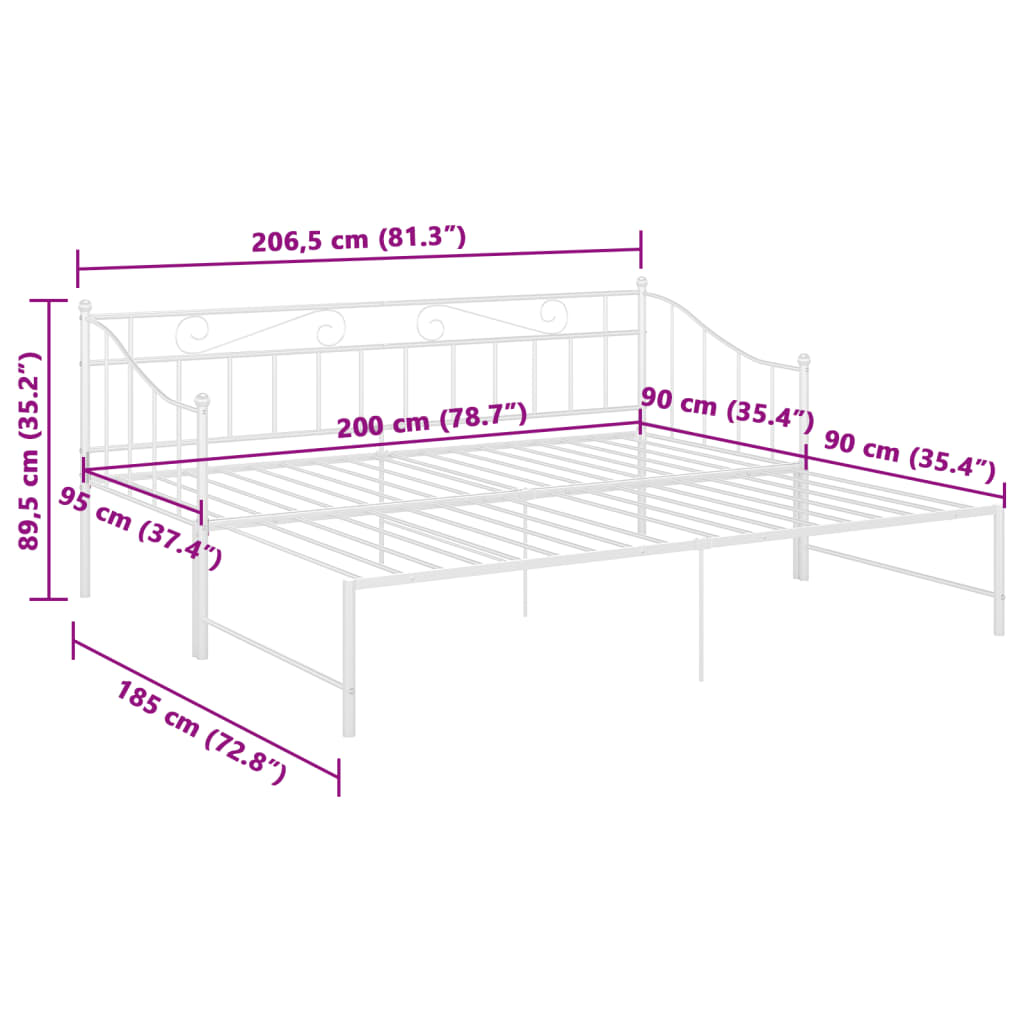 Sofa Bed Frame | White | Powder-coated metal