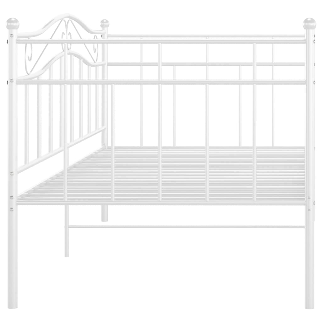 Sofa Bed Frame without Mattress White Metal 90x200 cm