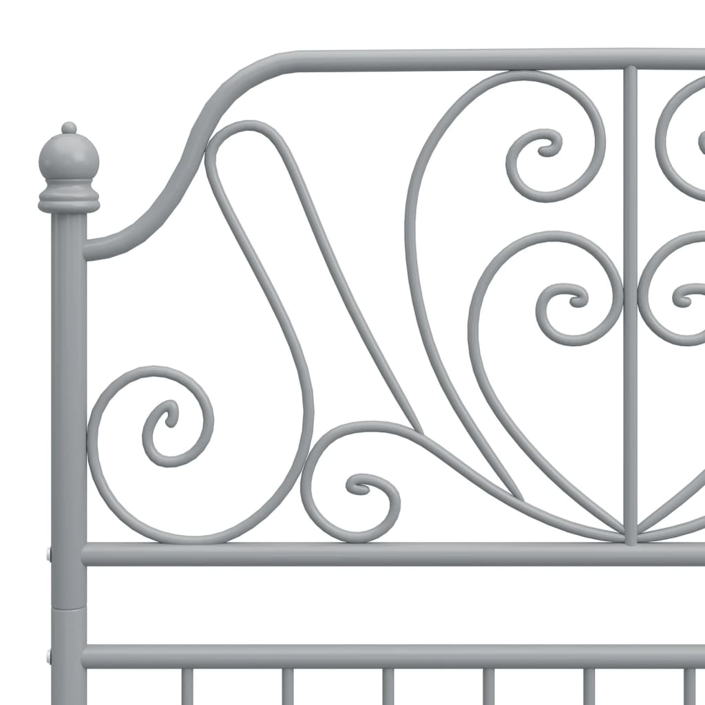 Bed Frame | Grey | Powder-coated metal | Single | Durable | Bed Frame