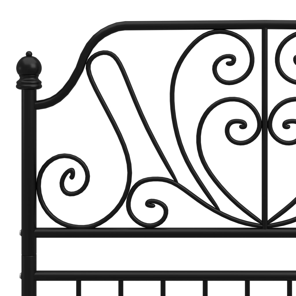 Bed Frame | Black | Powder-coated metal | Single |  Durable  | Bed Frame
