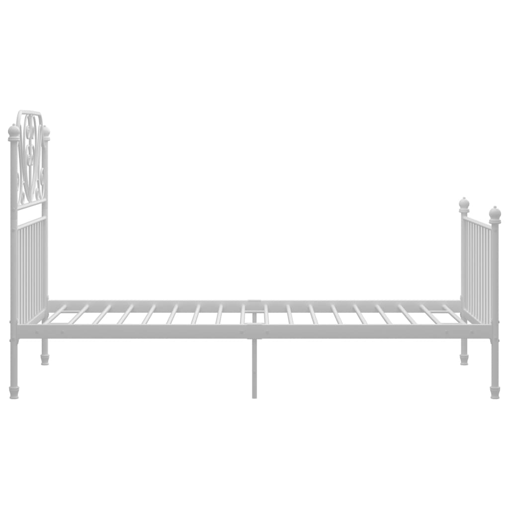 Bed Frame | White | Powder-coated metal | Single | Durable | Bed Frame