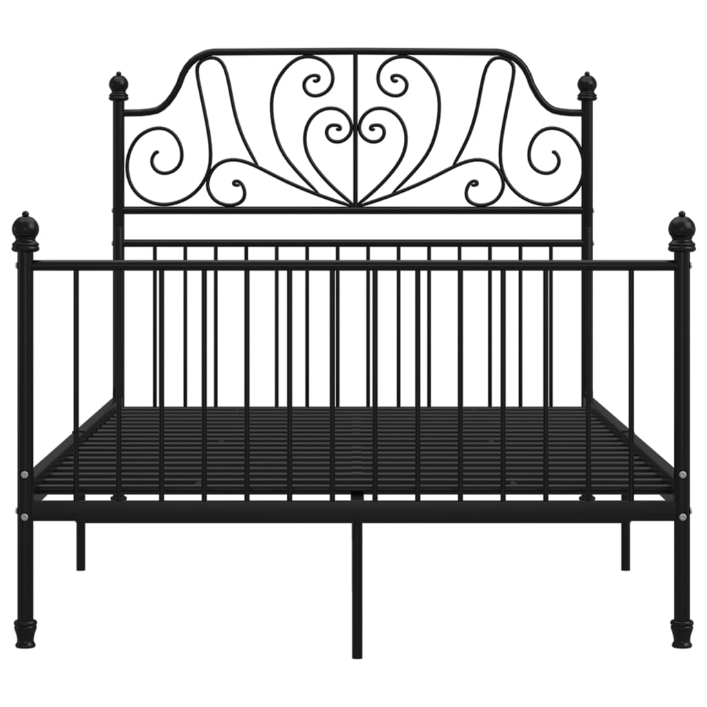 vidaXL Bed Frame without Mattress Black Metal 120x200 cm