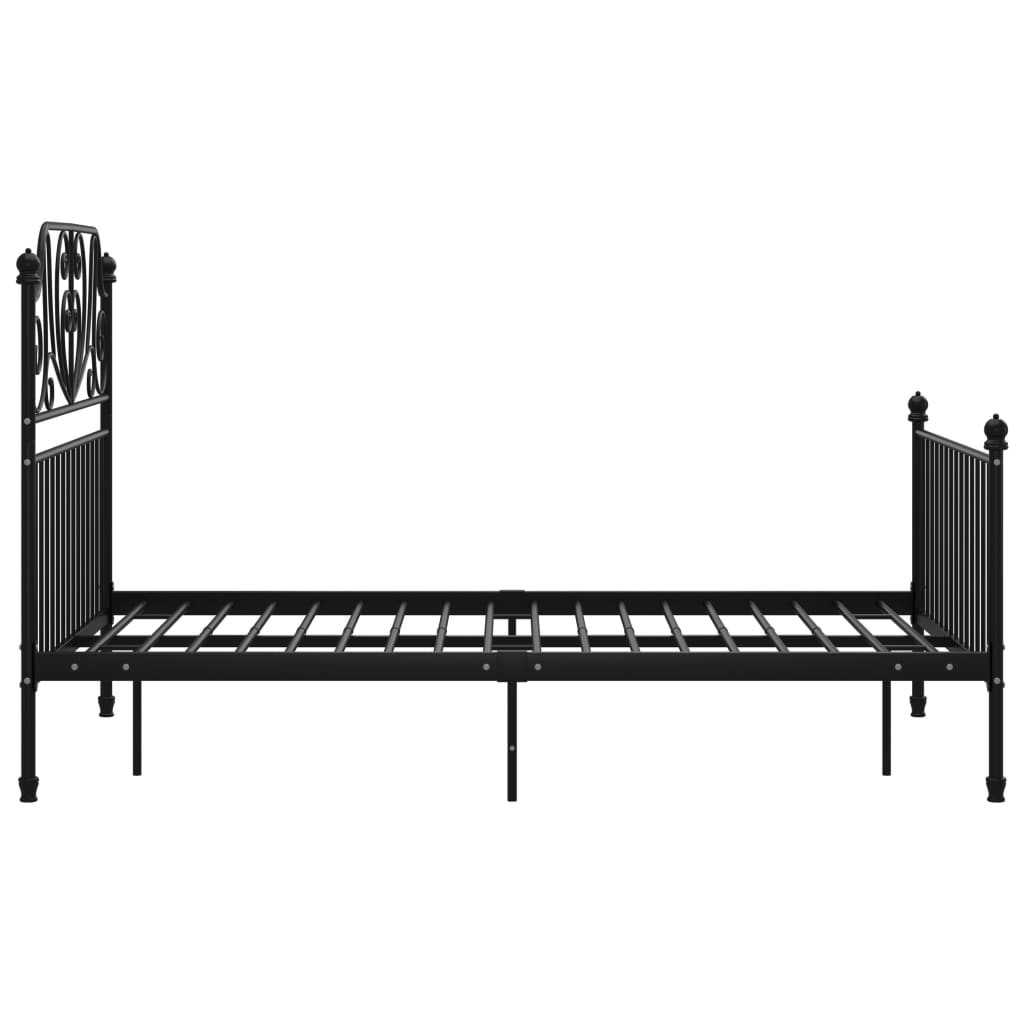 vidaXL Bed Frame without Mattress Black Metal 120x200 cm