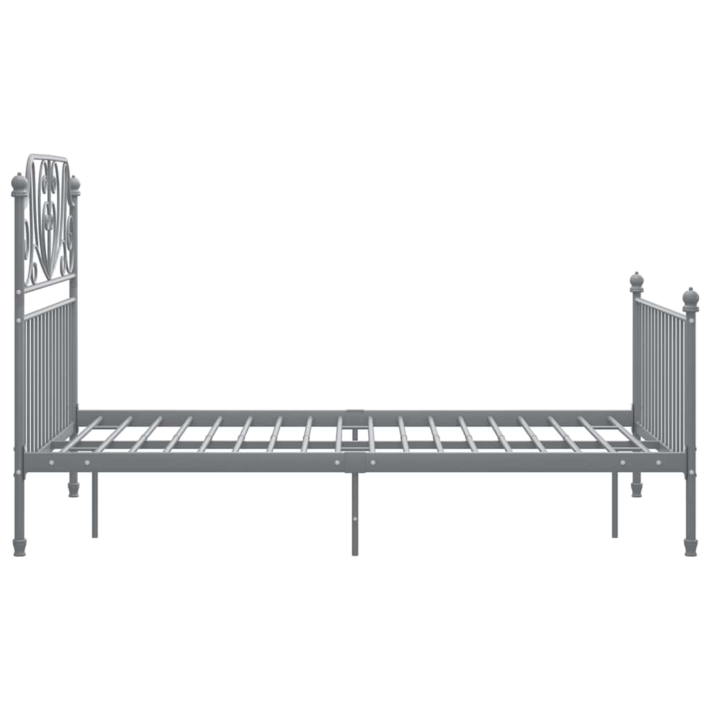 Grey Bed Frame | Powder-coated metal | Double | Durable | Bed Frame