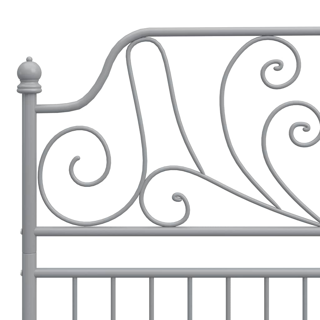 Grey Bed Frame | Powder-coated metal | Double | Durable | Bed Frame