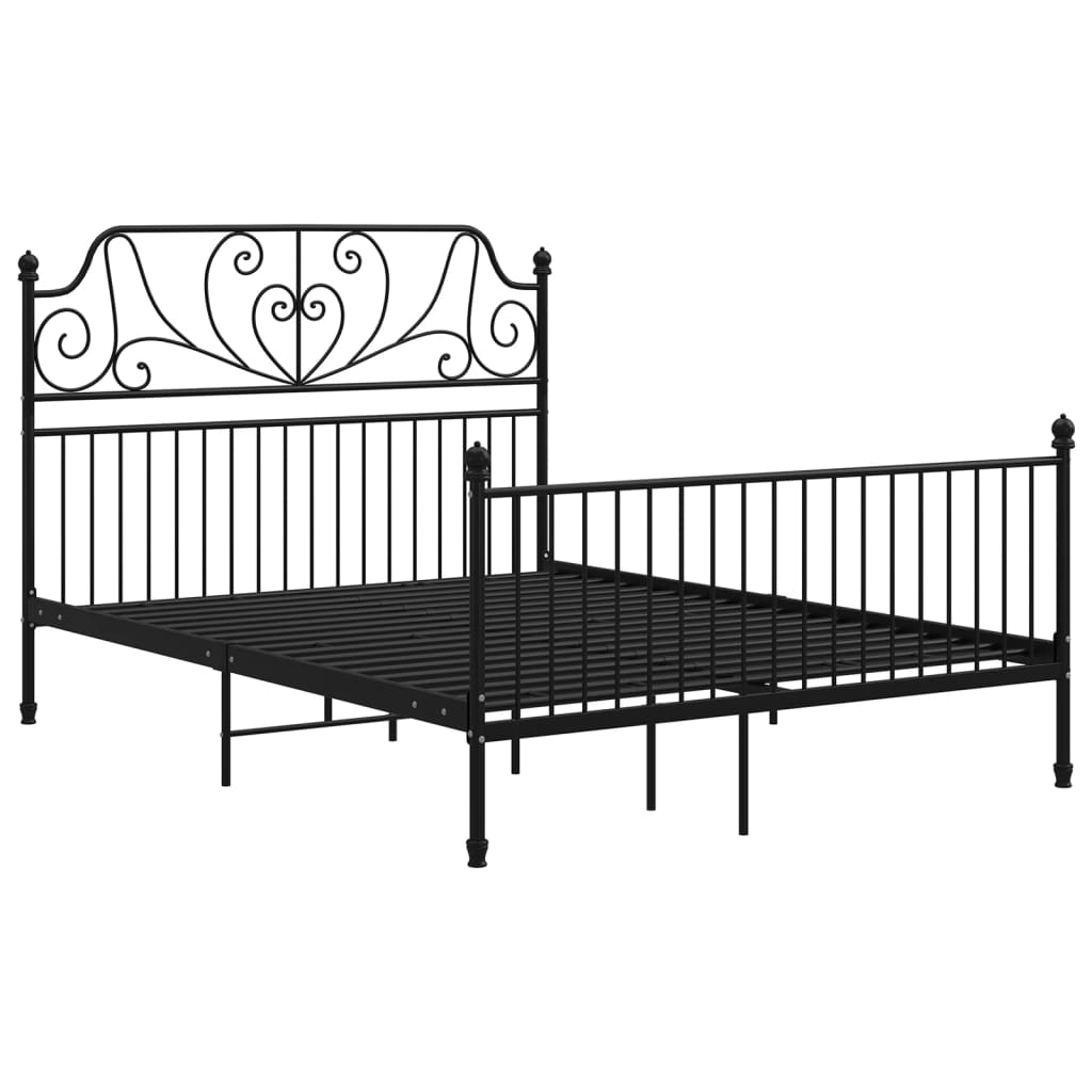 Bed Frame | Black | Powder-coated metal | Double |  Durable  | Bed Frame