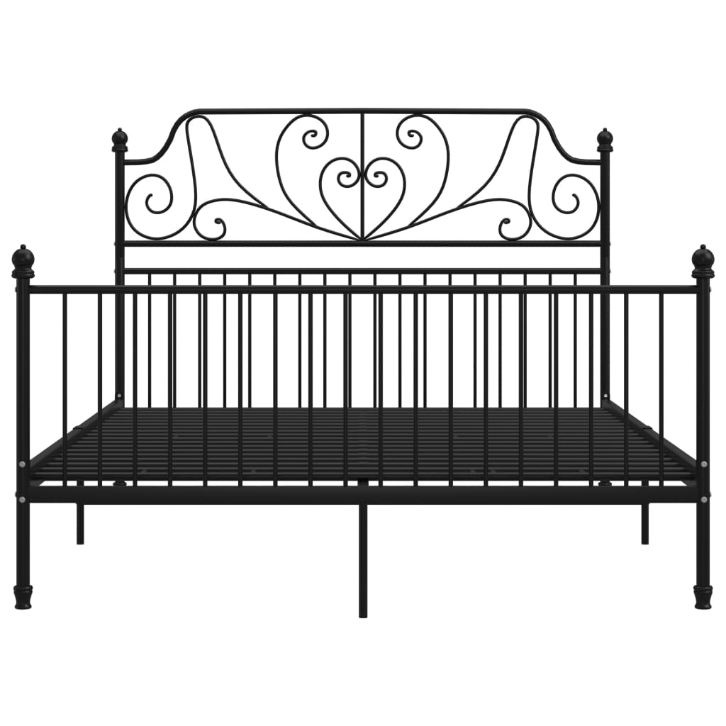Bed Frame | Black | Powder-coated metal | Double |  Durable  | Bed Frame