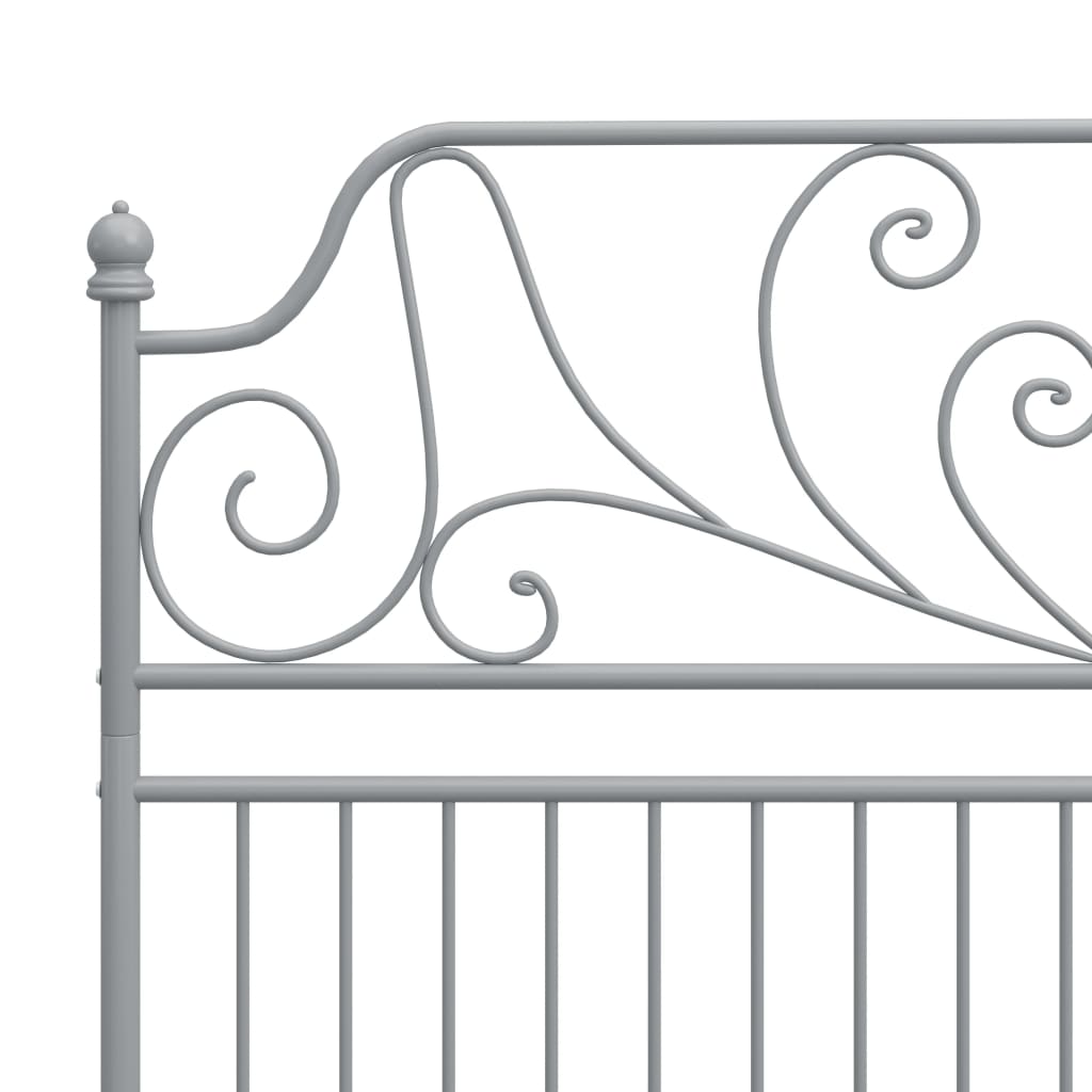 Bed Frame without Mattress Grey Metal 160x200 cm