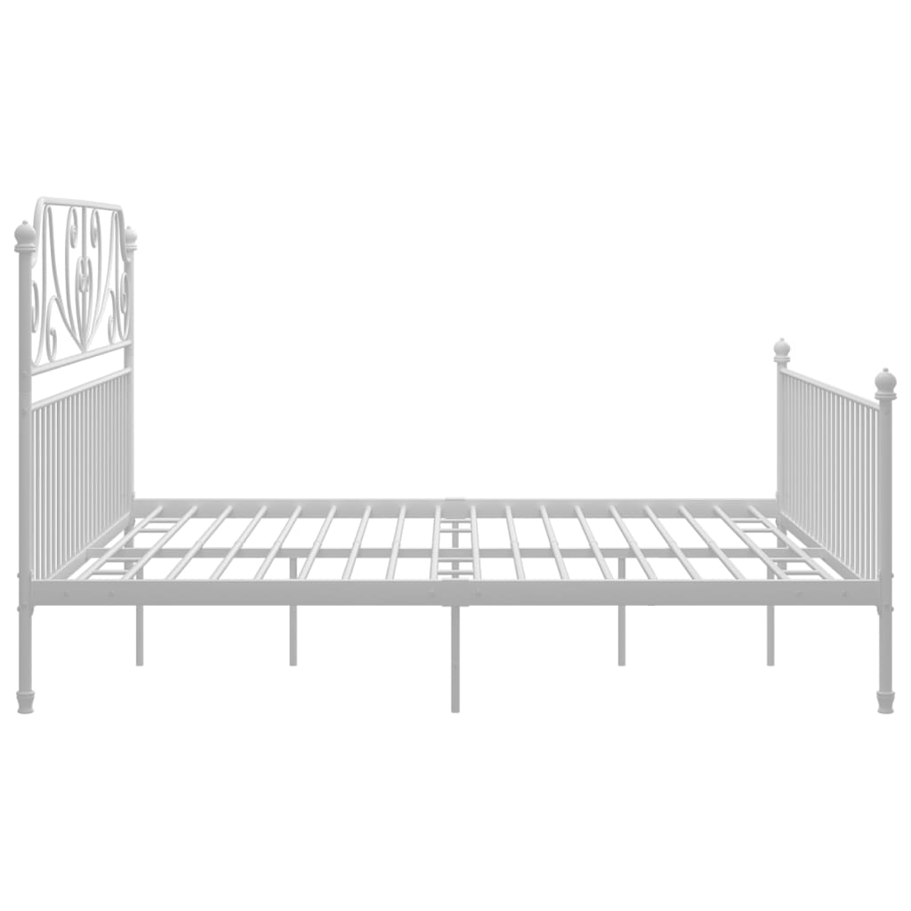 vidaXL Bed Frame without Mattress White Metal 180x200 cm Super King