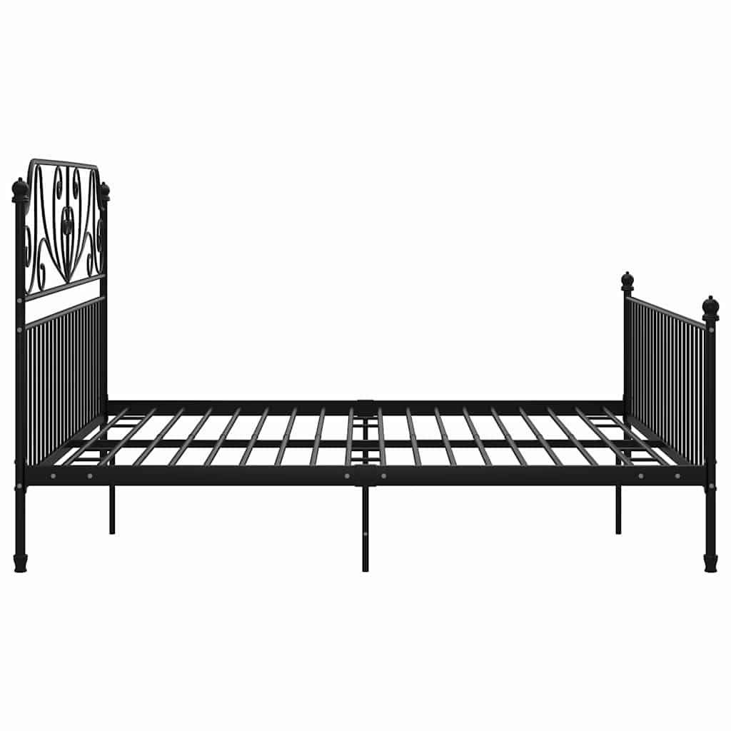 Bed Frame | Black | Powder-coated metal | 200 x 200 cm | Durable
