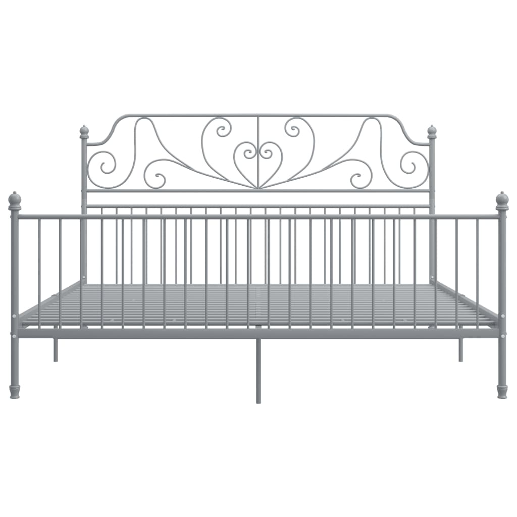 Bed Frame without Mattress Grey Metal 200x200 cm