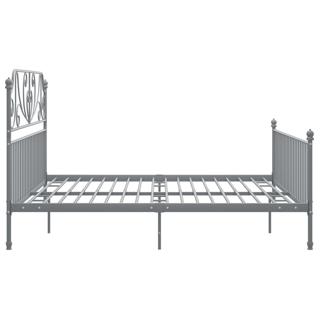 Bed Frame without Mattress Grey Metal 200x200 cm