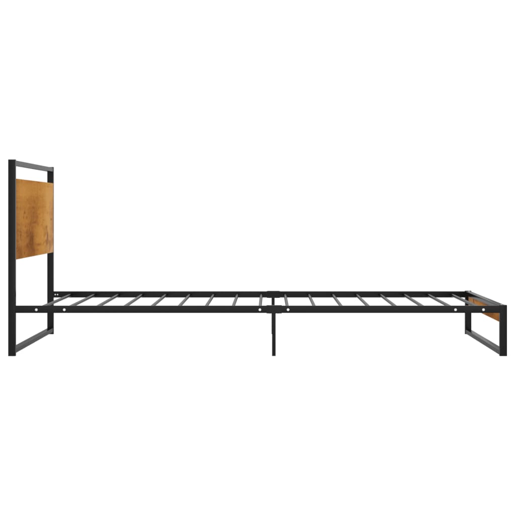 Bed Frame | Black | Powder-coated metal, Melamine coated MDF | Single