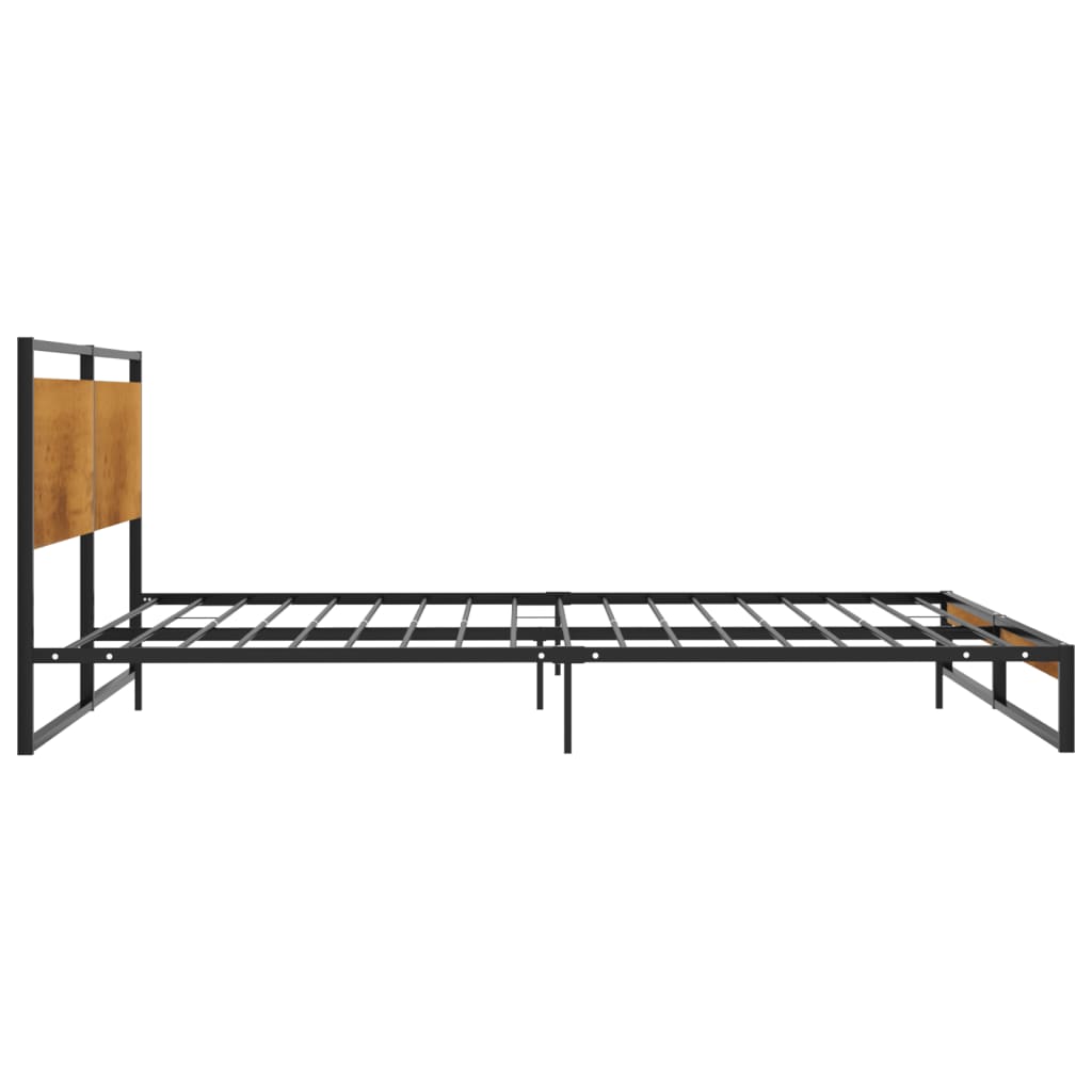 Bed Frame | Black | Powder-coated metal, MDF | 140x200 | Modern