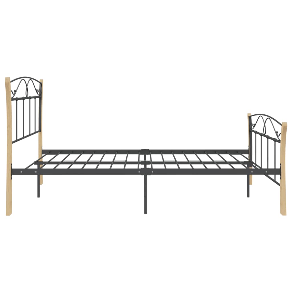 vidaXL Bed Frame without Mattress Black Metal 140x200 cm