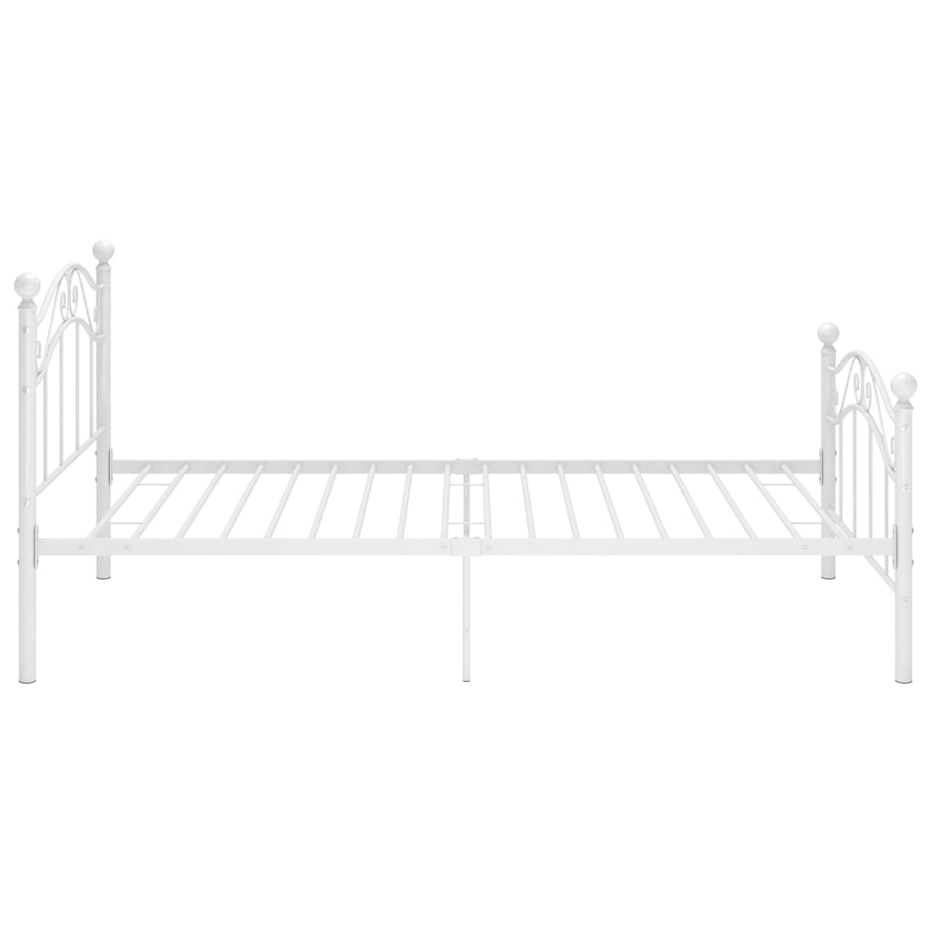 Bed Frame | White | Powder-coated metal | Single | Durable | Bed Frame