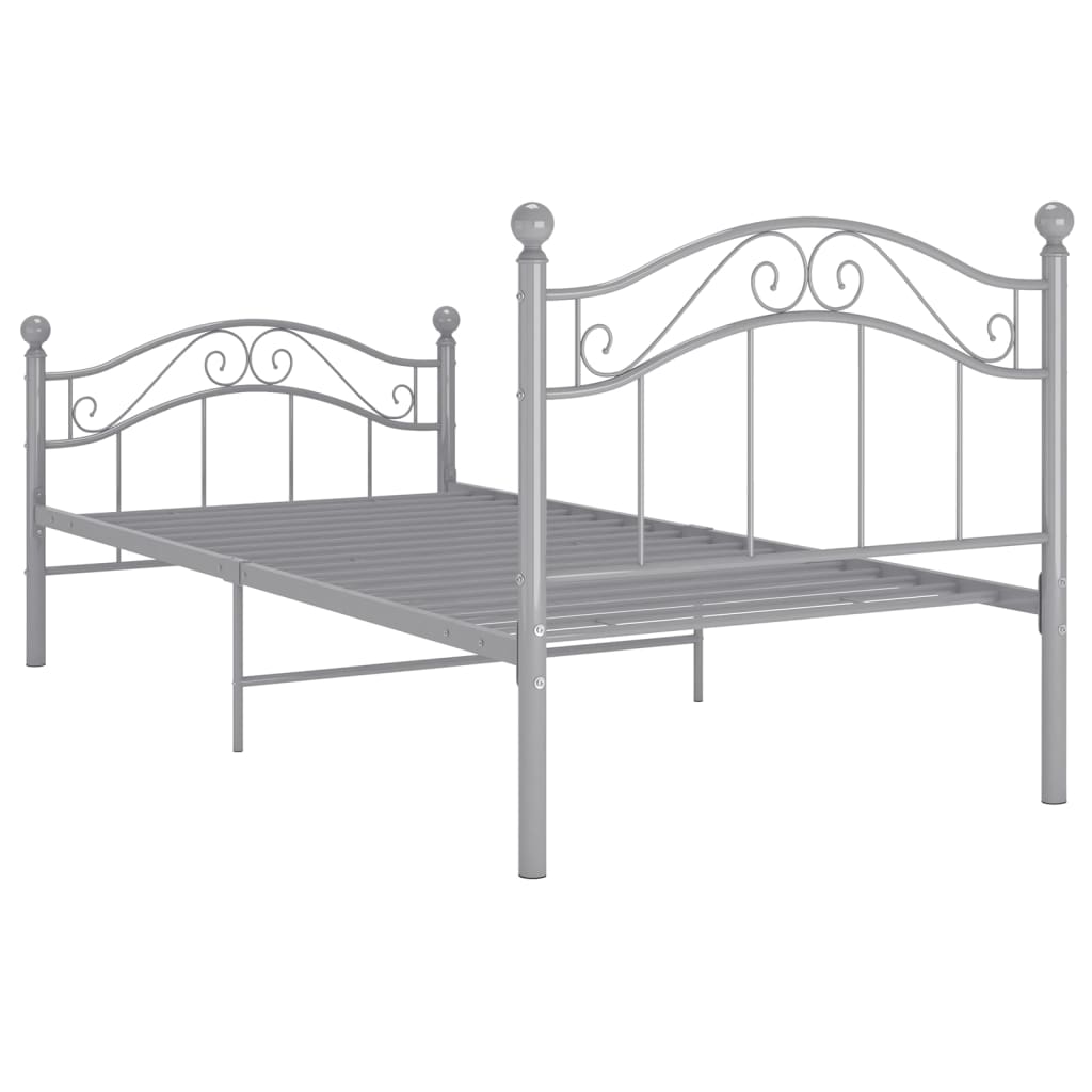 Bed Frame | Grey | Powder-coated metal | Single |  Durable  | Bed Frame