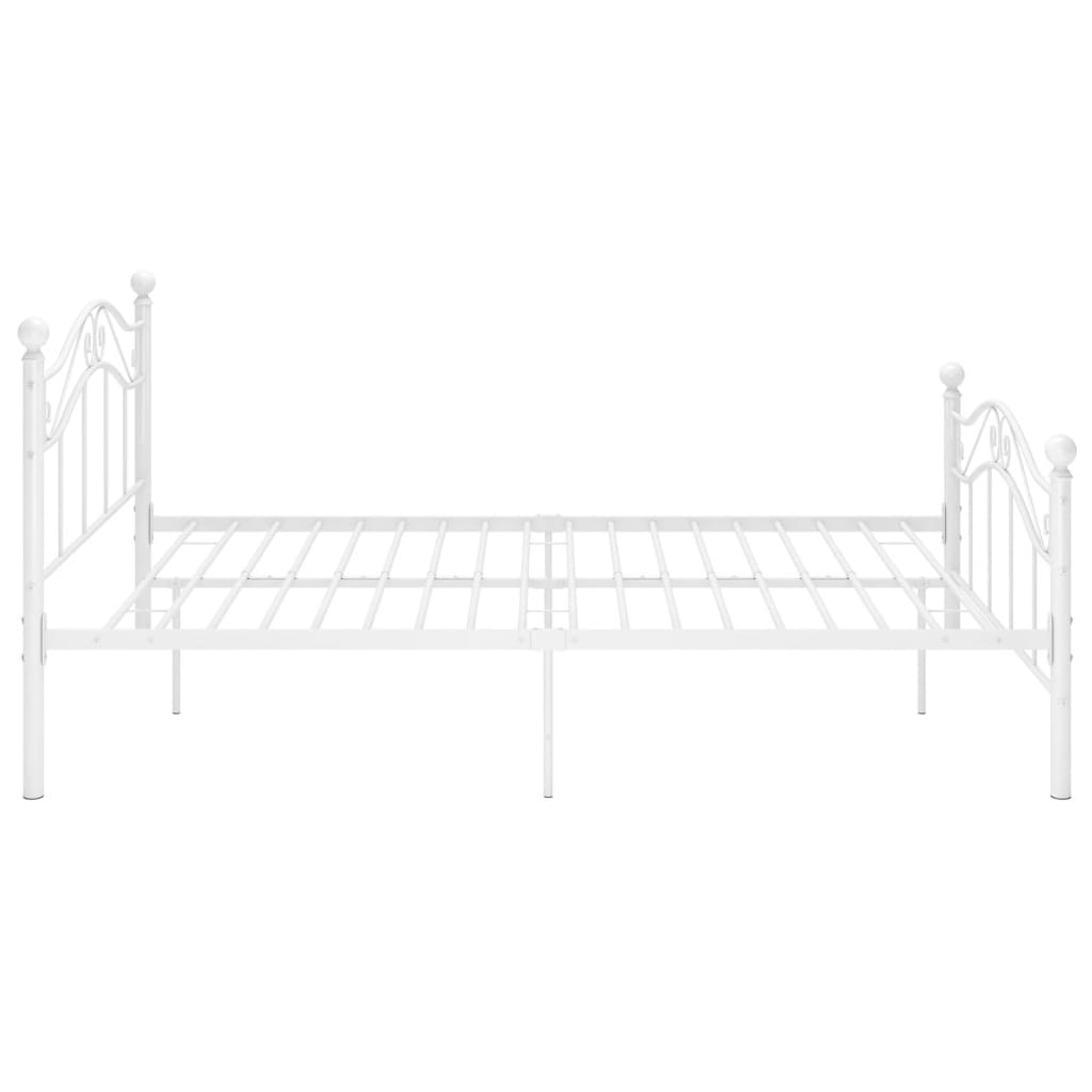 vidaXL Bed Frame without Mattress White Metal 120x200 cm