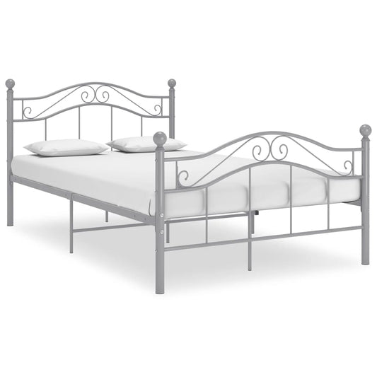 vidaXL Bed Frame without Mattress Grey Metal 120x200 cm