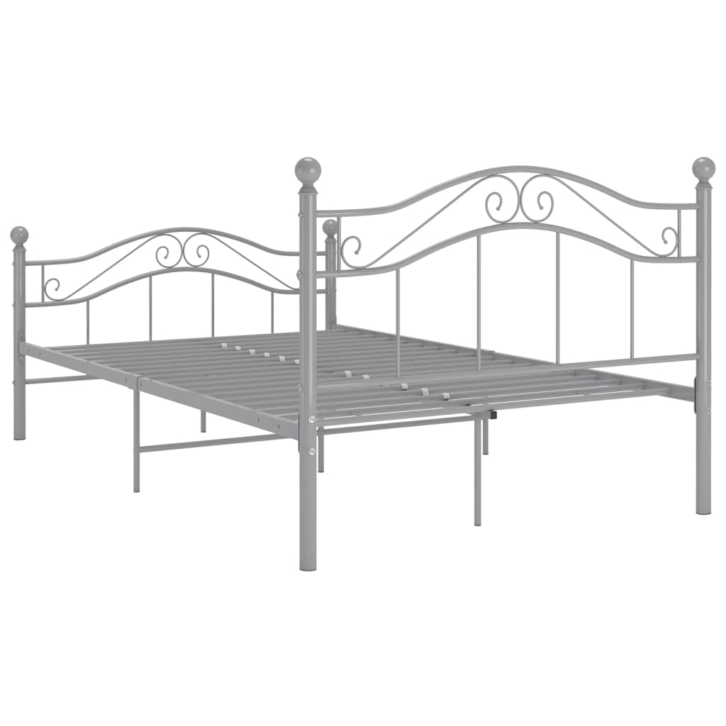 vidaXL Bed Frame without Mattress Grey Metal 120x200 cm