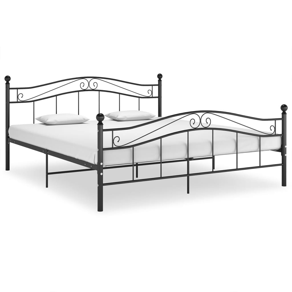 Bed Frame | Black | Powder-coated metal | 140x200 cm Mattress Size