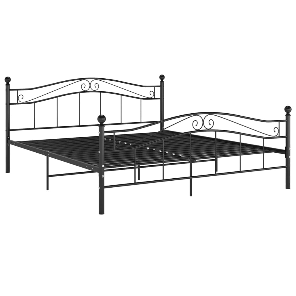 Bed Frame | Black | Powder-coated metal | 140x200 cm Mattress Size