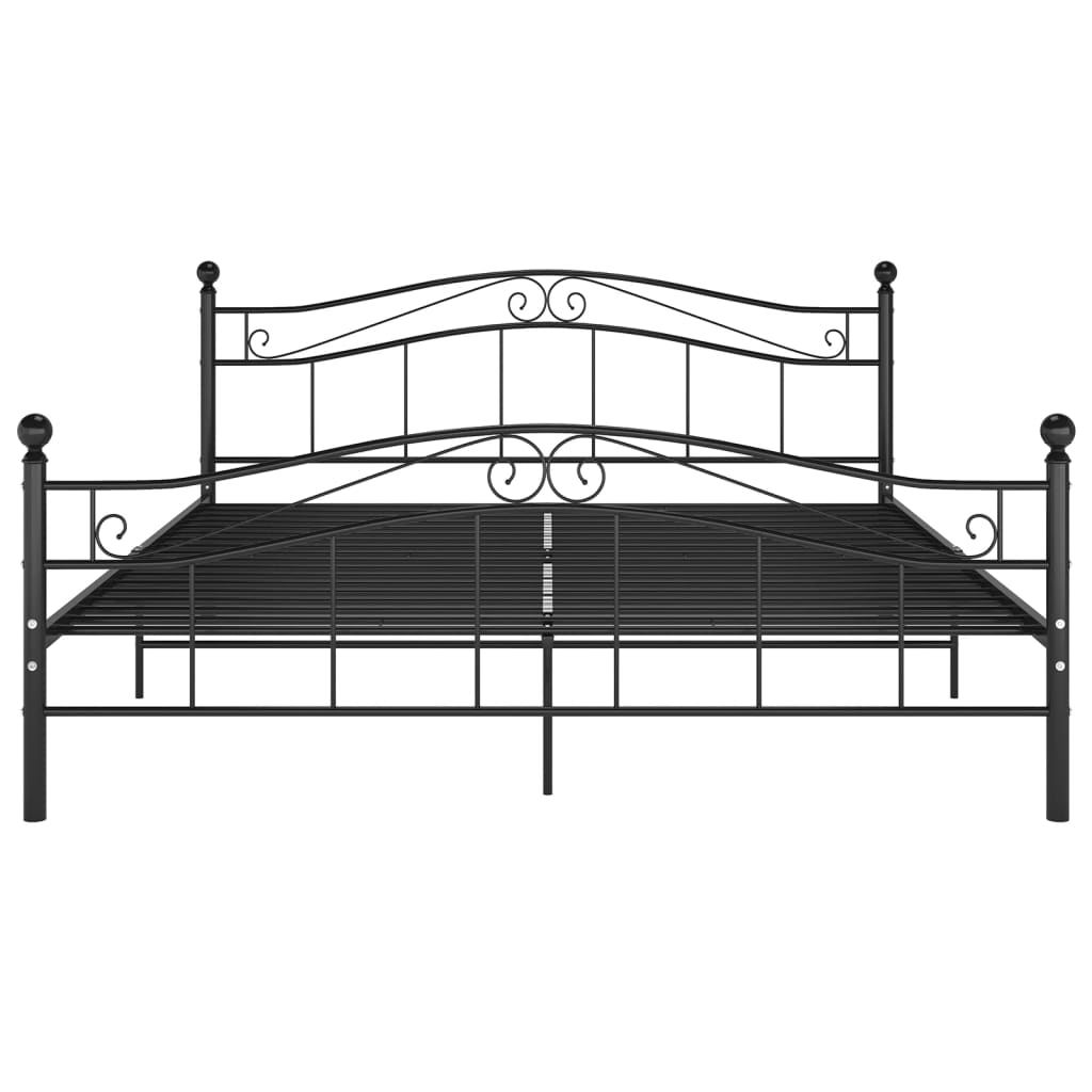 Bed Frame | Black | Powder-coated metal | 140x200 cm Mattress Size