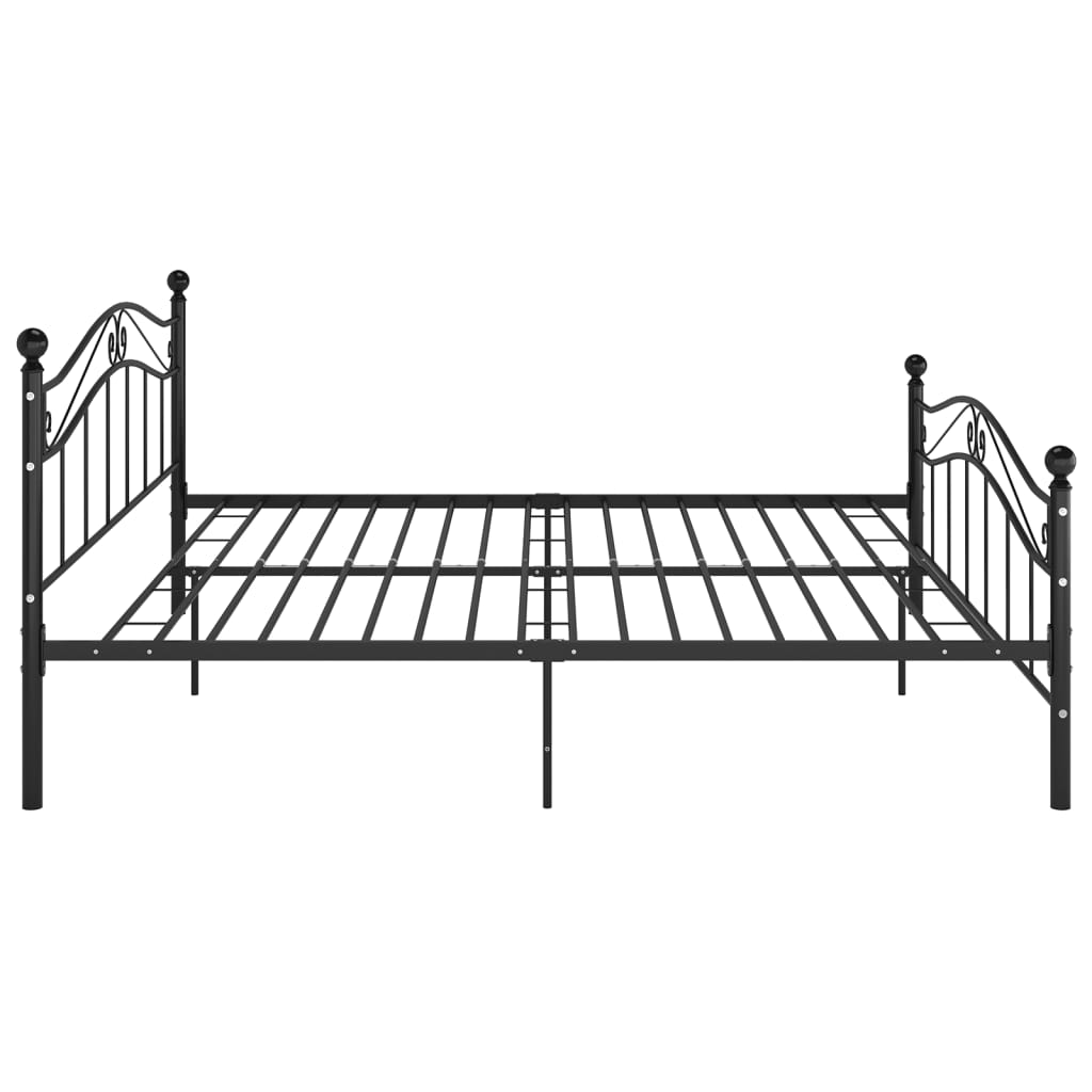 Bed Frame | Black | Powder-coated metal | 140x200 cm Mattress Size