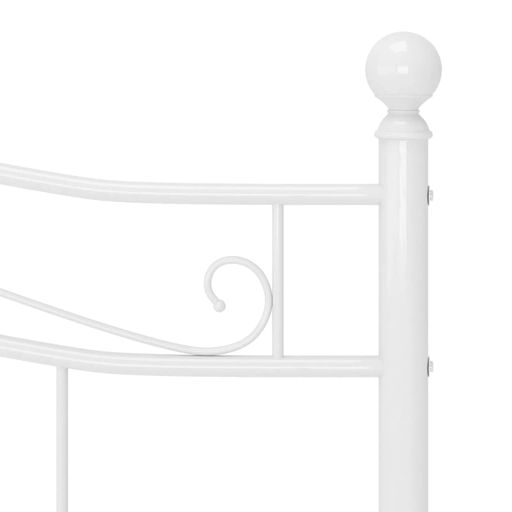 Bed Frame | White | Powder-coated metal | Double | Durable | Bed Frame