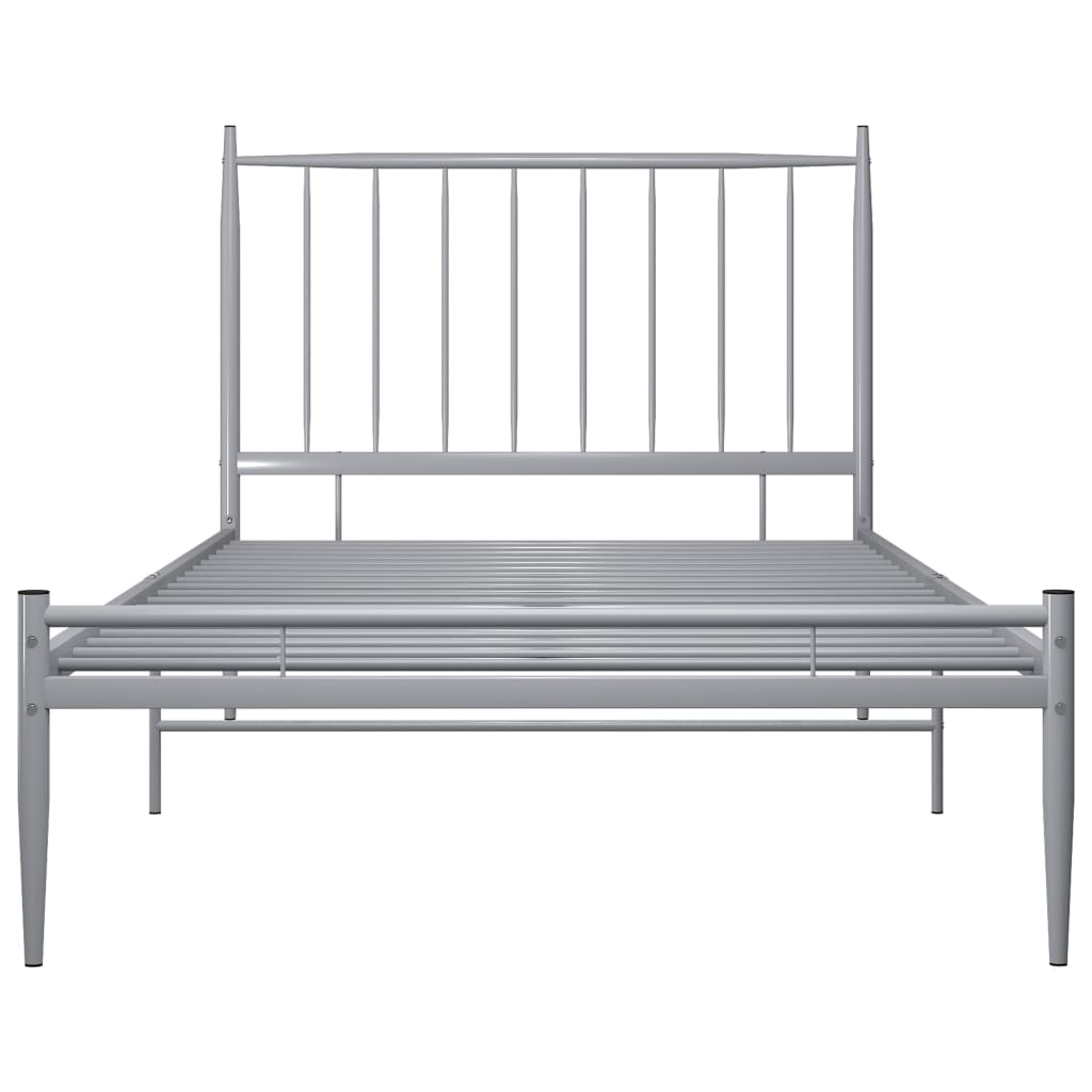 vidaXL Bed Frame without Mattress Grey Metal 90x200 cm