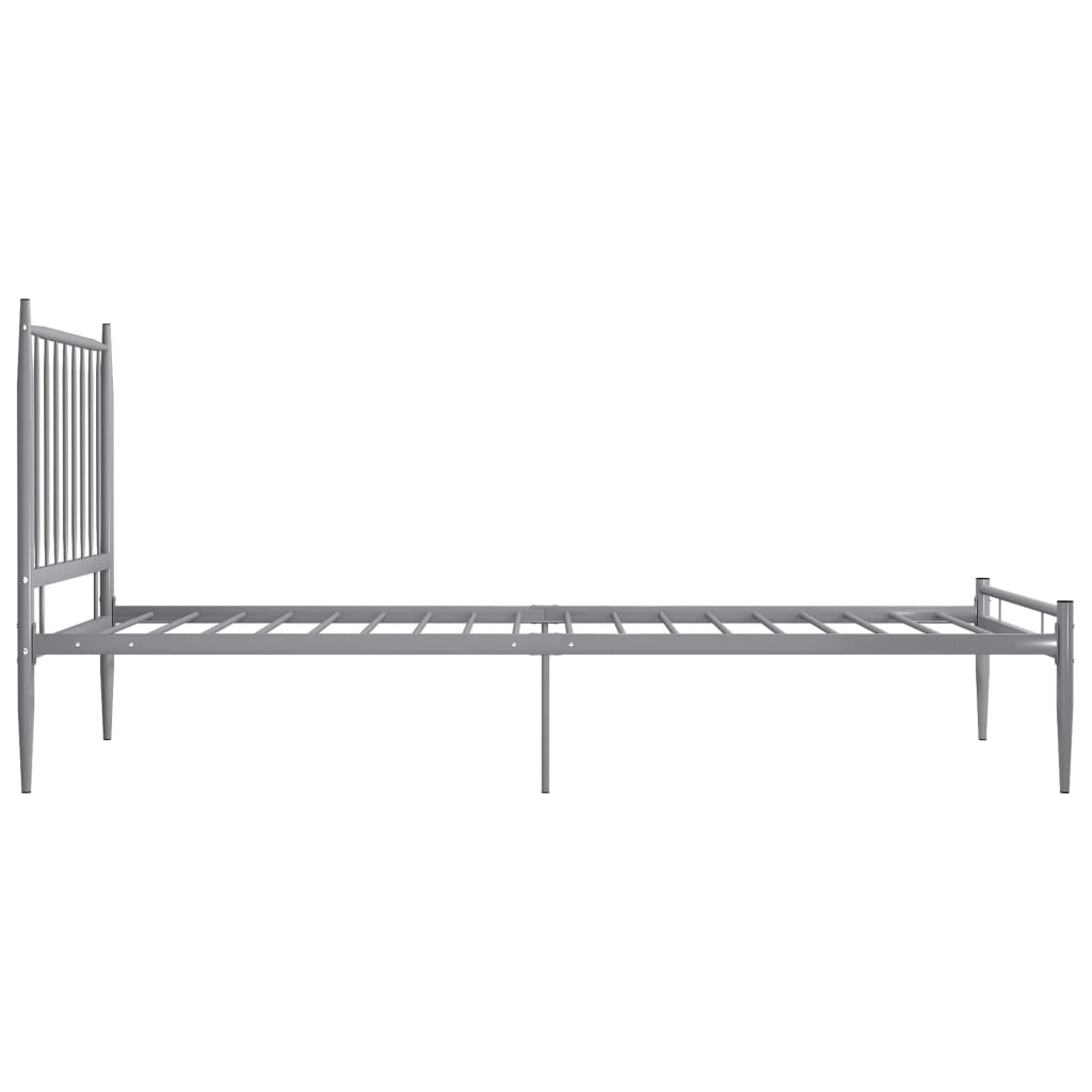 vidaXL Bed Frame without Mattress Grey Metal 90x200 cm