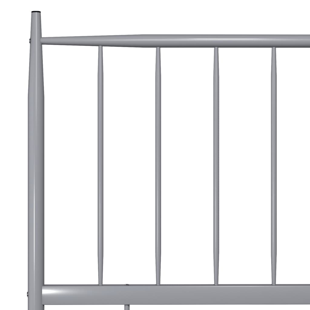 vidaXL Bed Frame without Mattress Grey Metal 90x200 cm