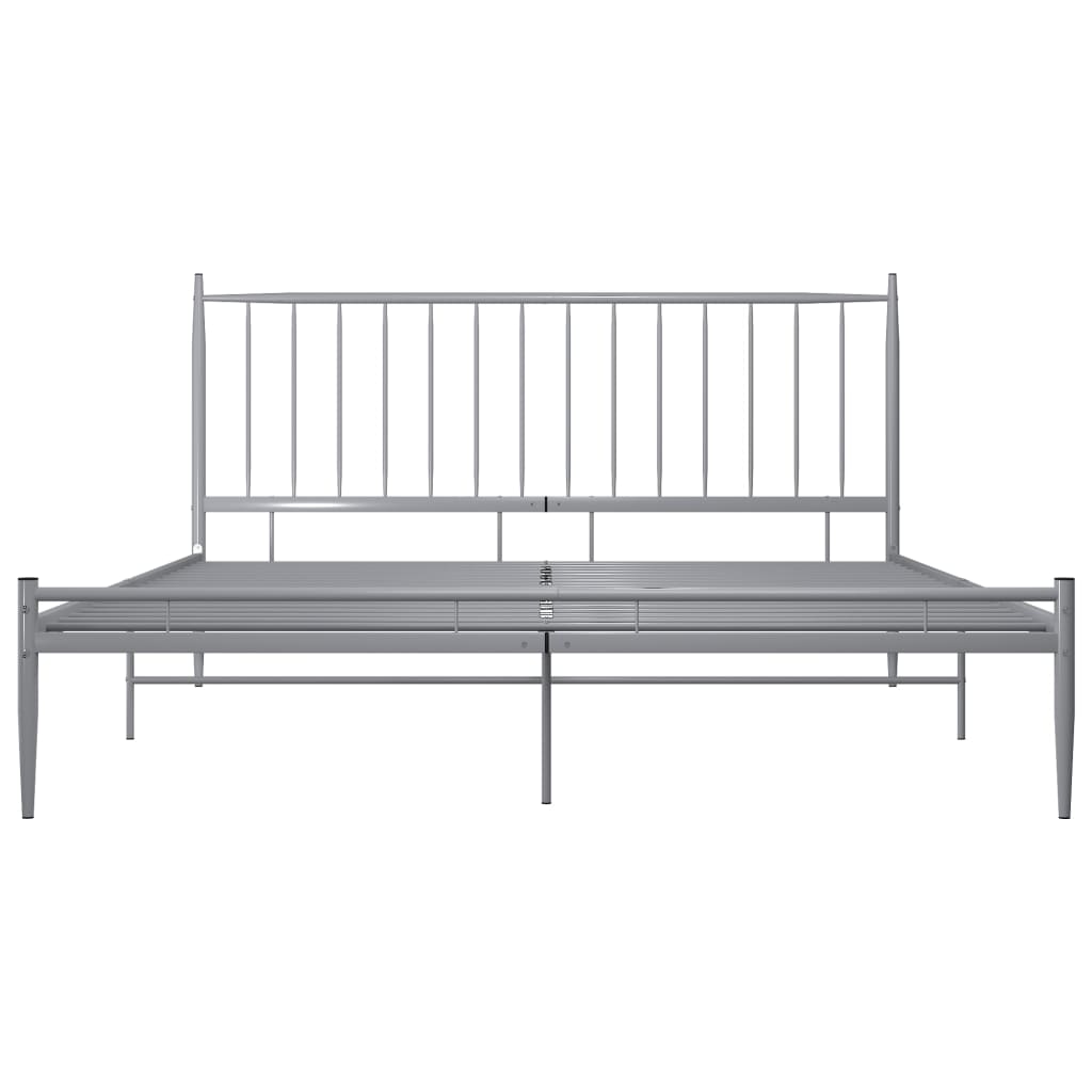 vidaXL Bed Frame without Mattress Grey Metal 140x200 cm