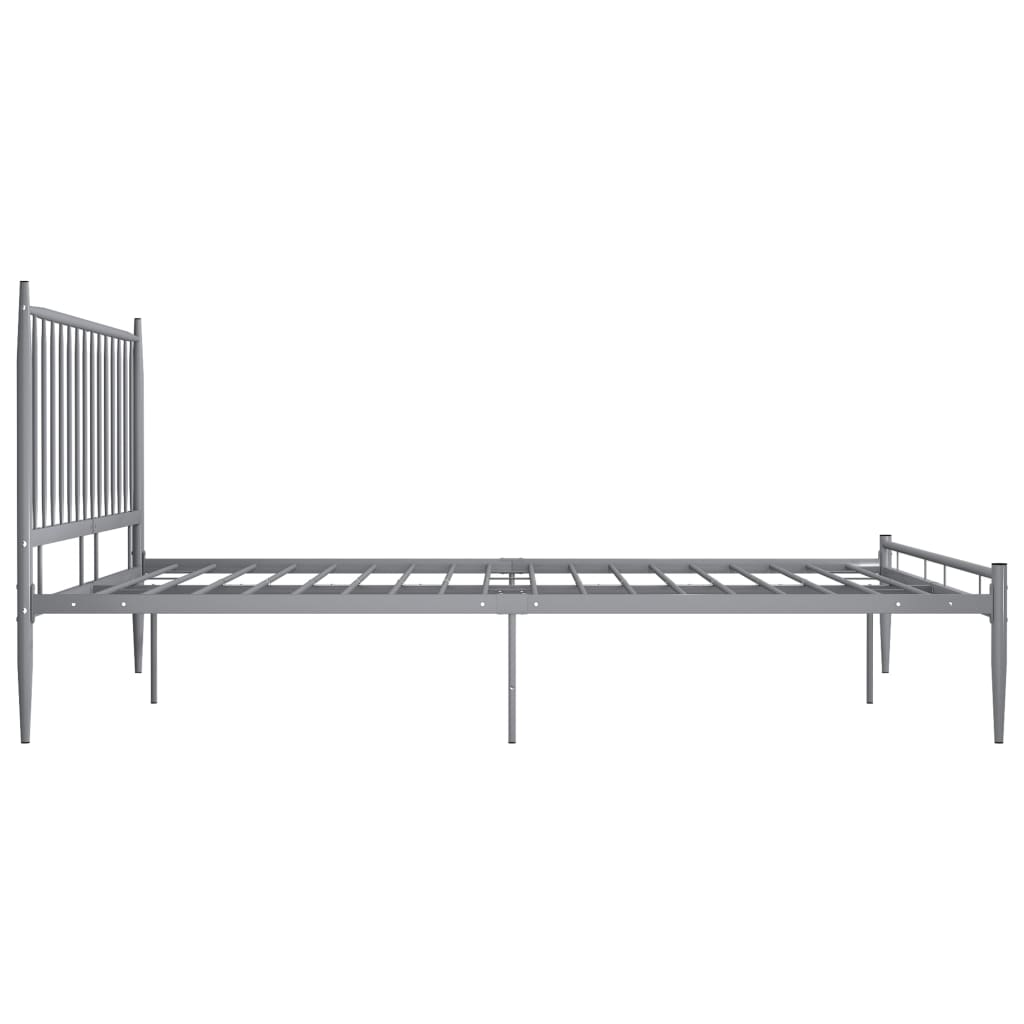 vidaXL Bed Frame without Mattress Grey Metal 140x200 cm