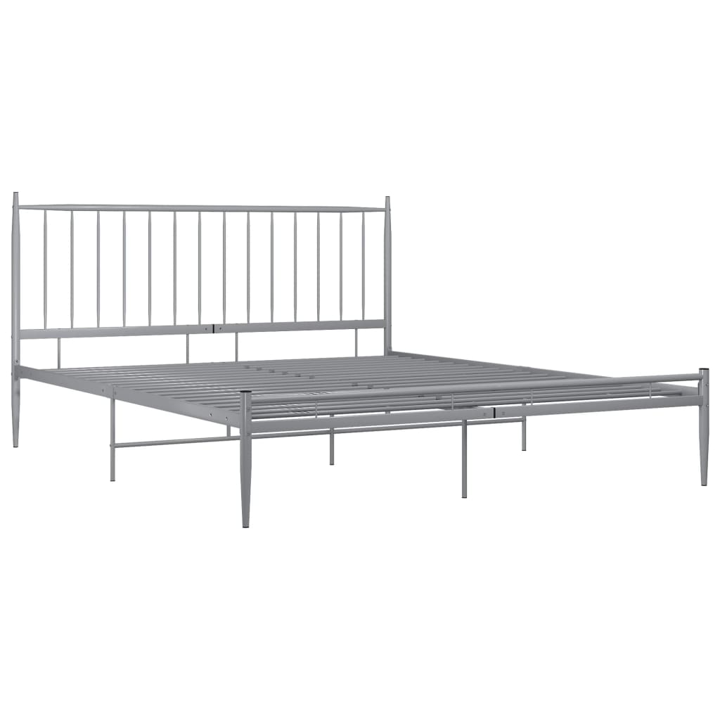 vidaXL Bed Frame without Mattress Grey Metal 140x200 cm