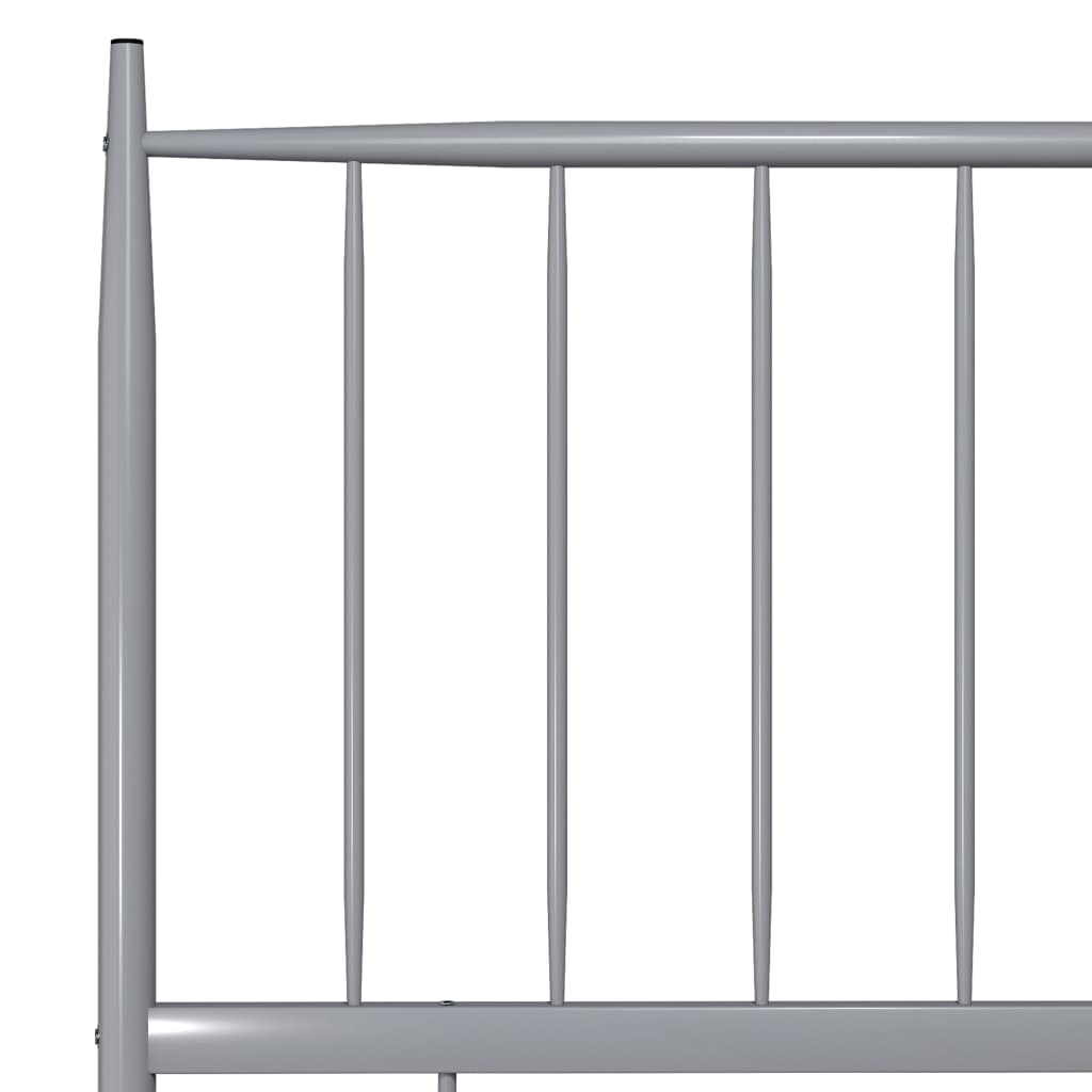 vidaXL Bed Frame without Mattress Grey Metal 140x200 cm