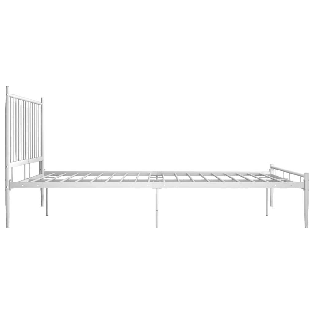 vidaXL Bed Frame without Mattress White Metal 180x200 cm Super King