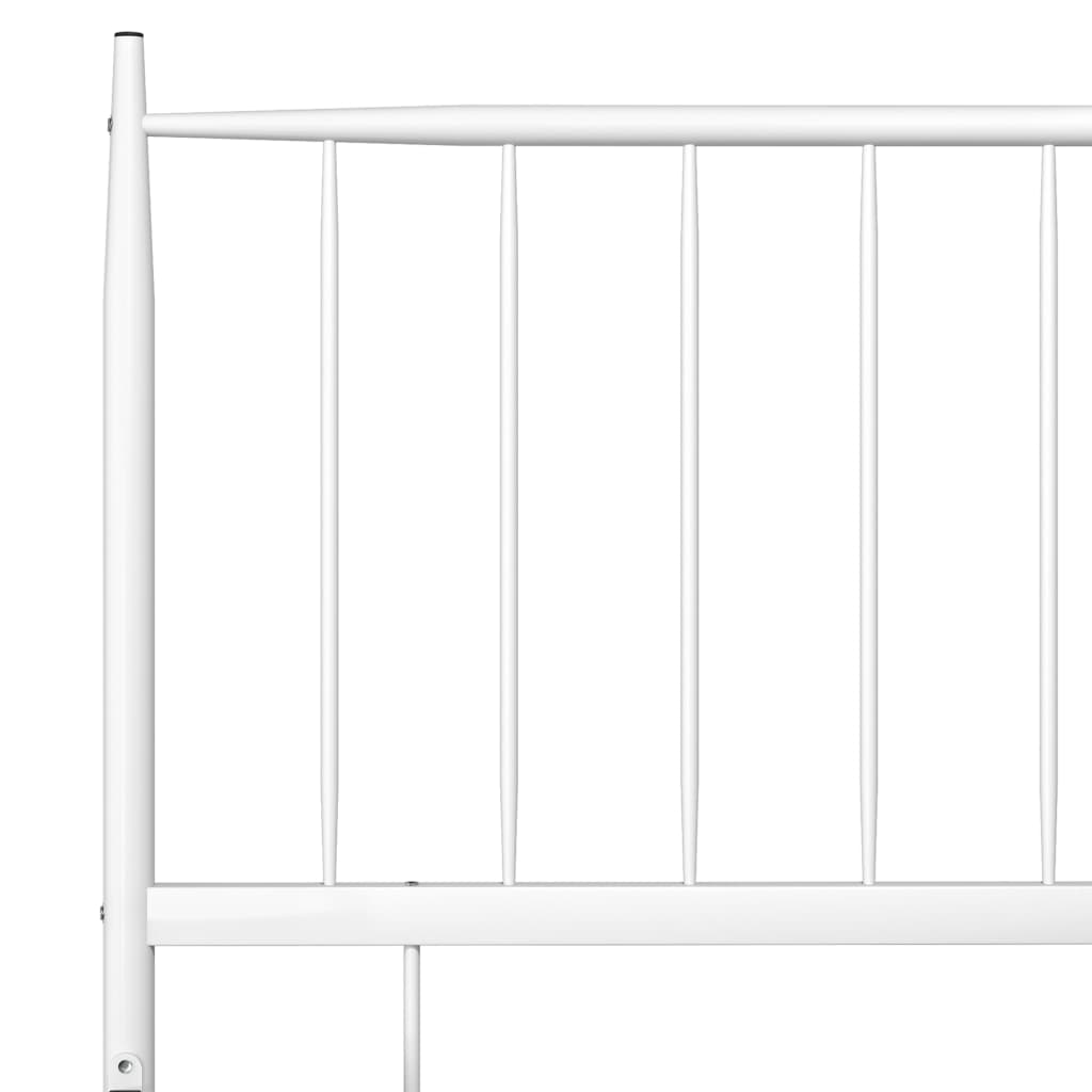 vidaXL Bed Frame without Mattress White Metal 180x200 cm Super King