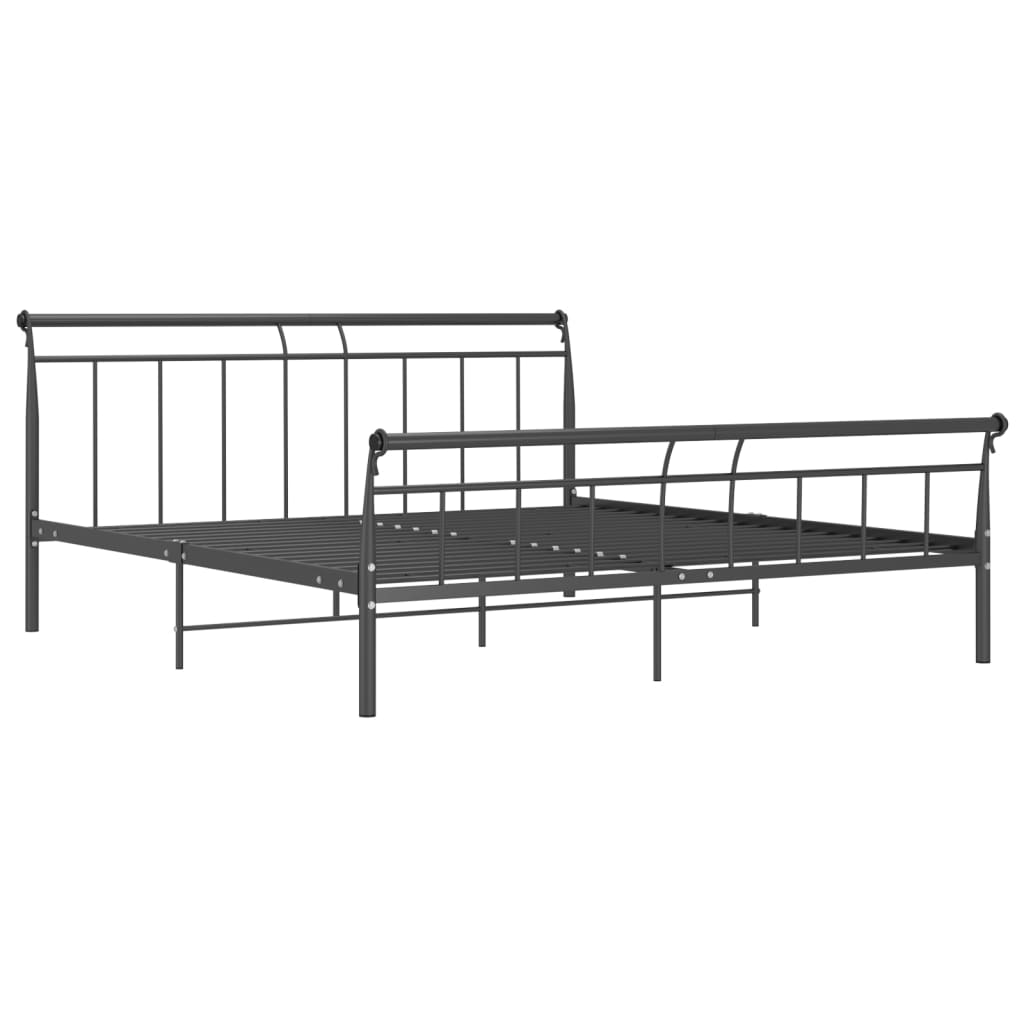 vidaXL Bed Frame without Mattress Black Metal 200x200 cm